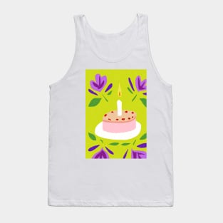 Cake and Flowers - Happy Birthday! Tank Top